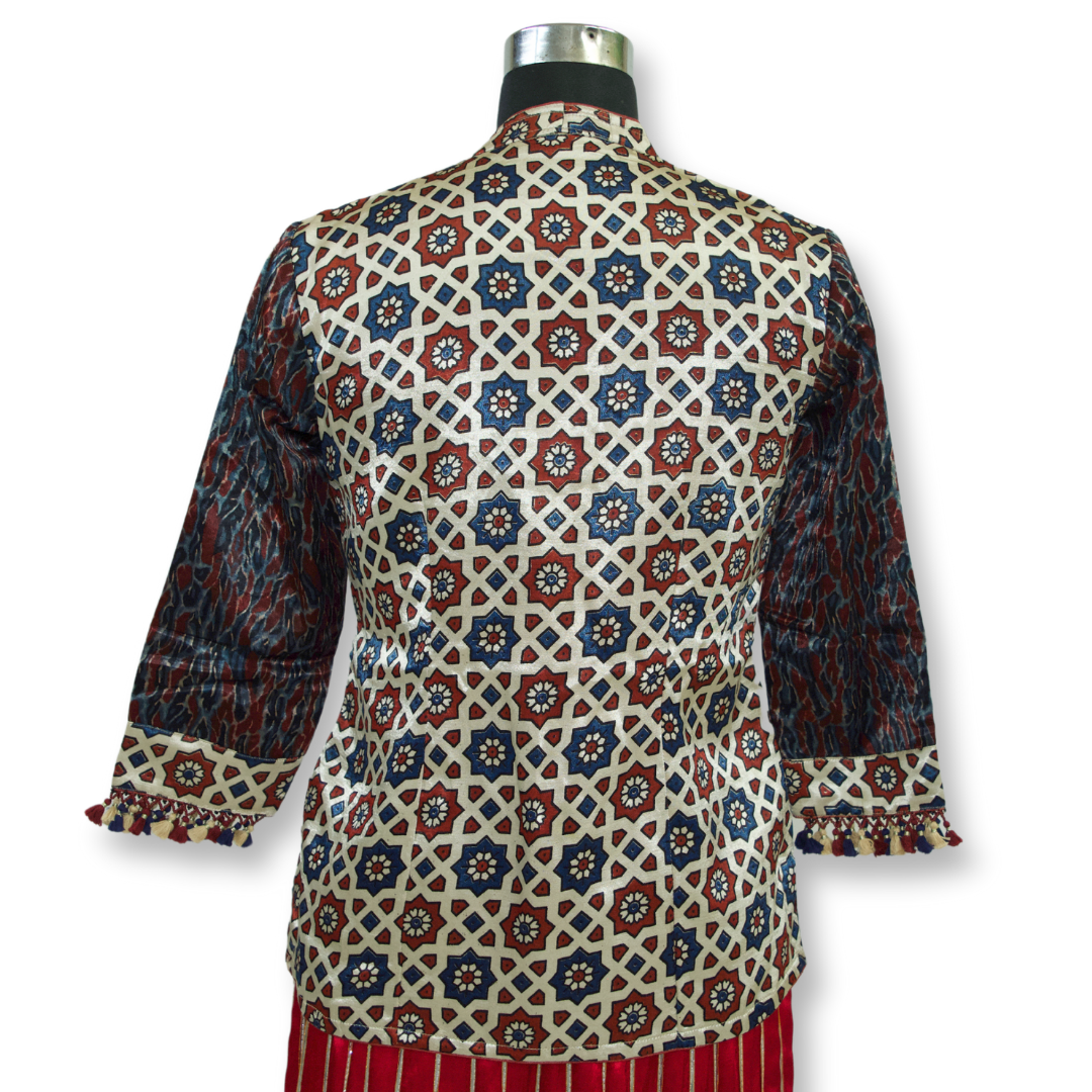 Hemanshi - Ajarakh Silk Long Blouse
