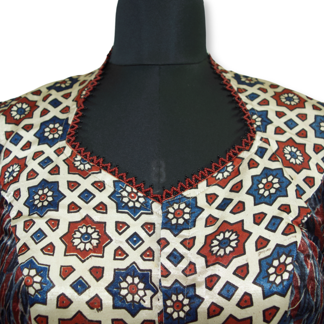 Hemanshi - Ajarakh Silk Long Blouse