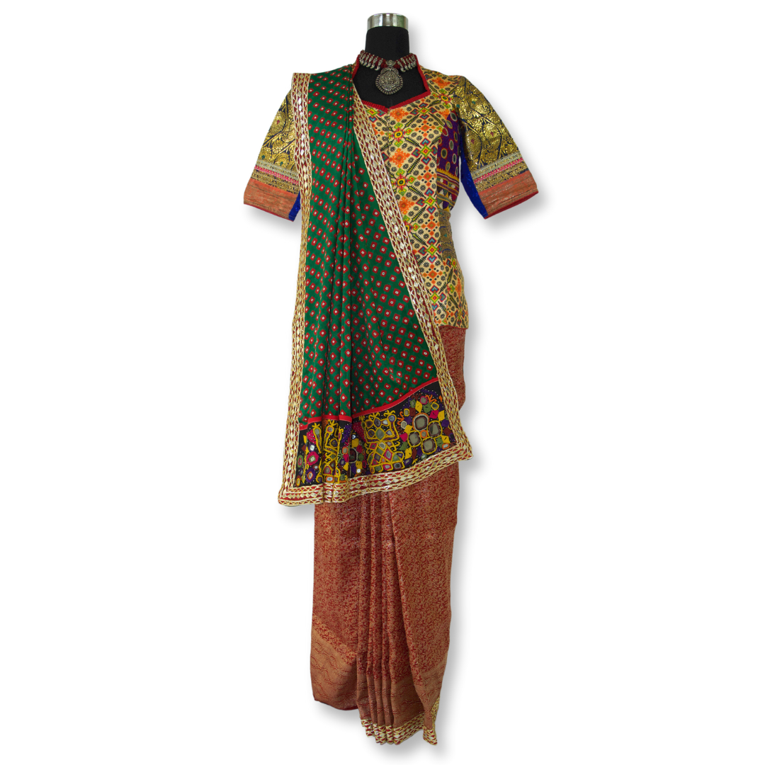 Rakhi - Bandhani with Banarasi Saree