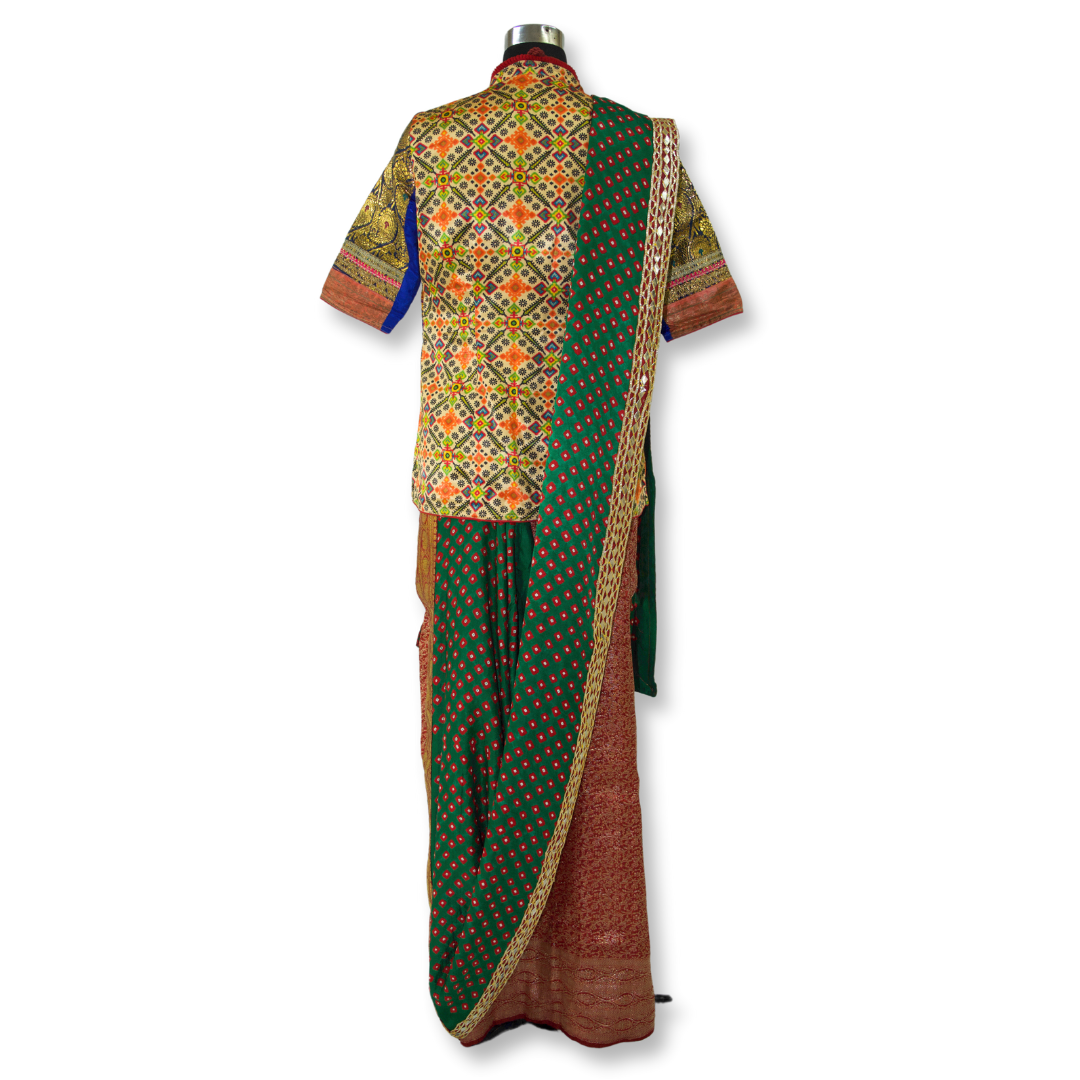 Rakhi - Bandhani with Banarasi Saree
