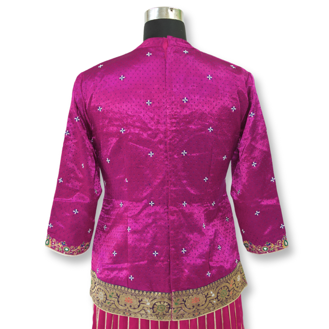 Gauri - Dotted Mashru Silk Handwork Blouse