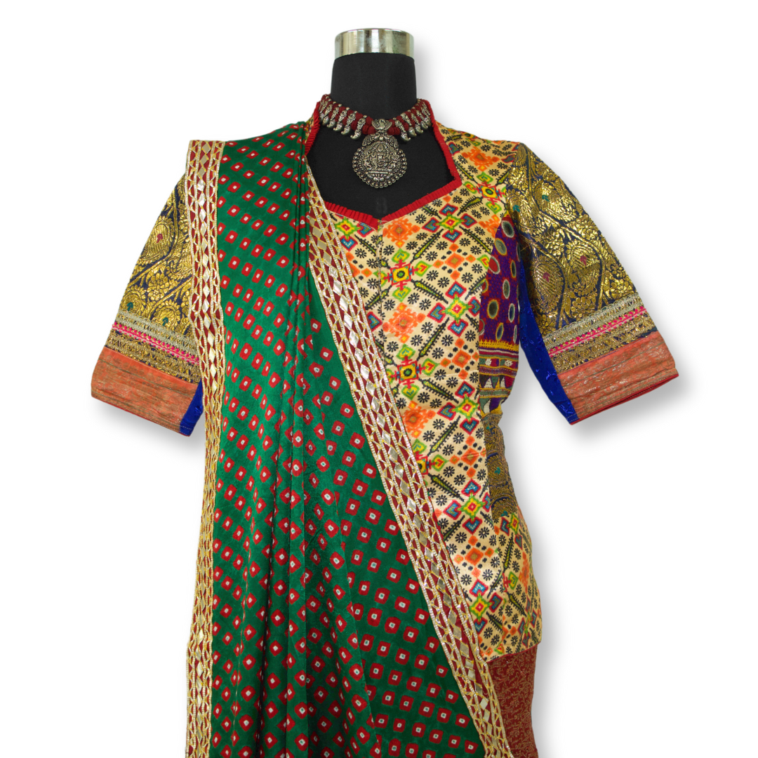 Rakhi - Bandhani with Banarasi Saree