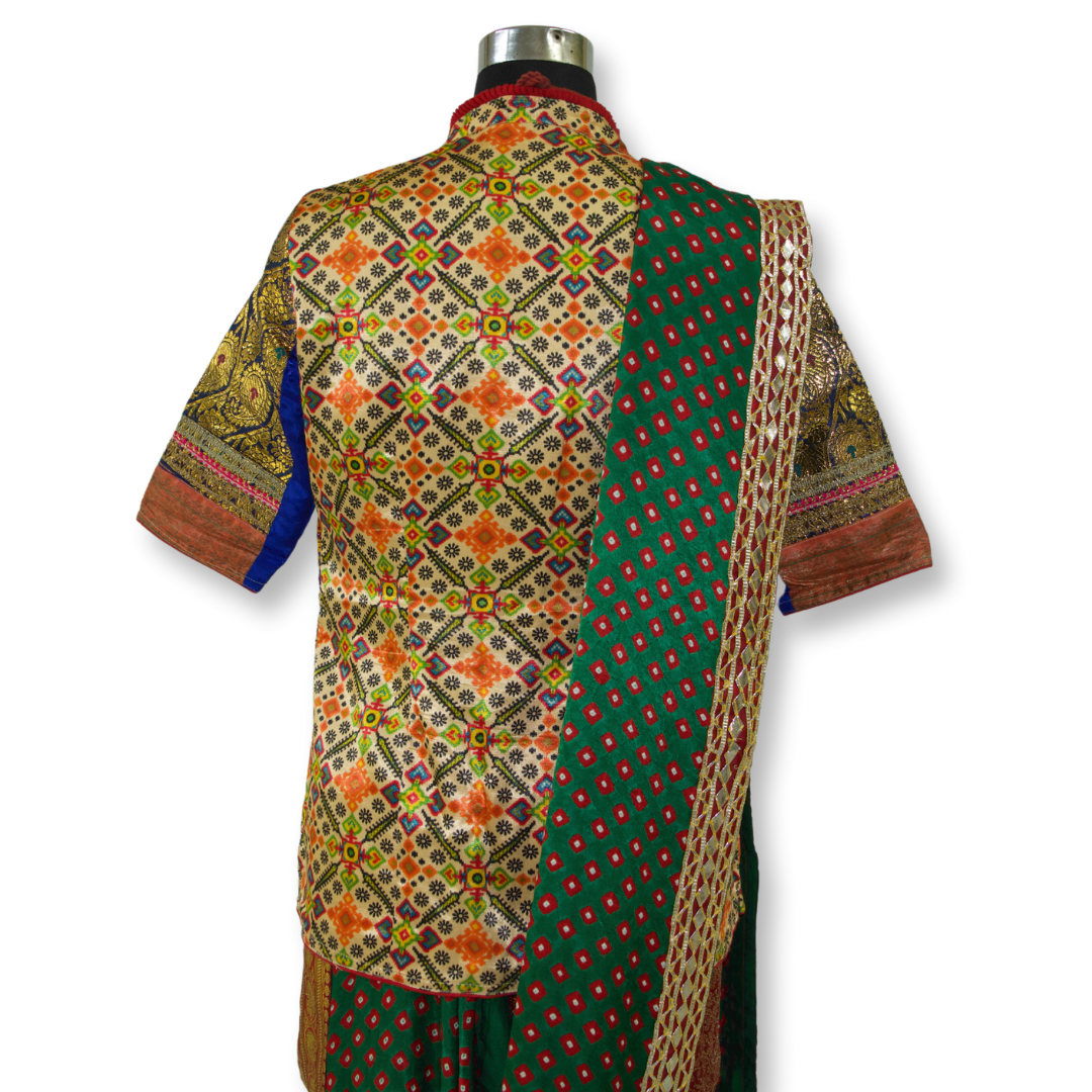 Rakhi - Bandhani with Banarasi Saree