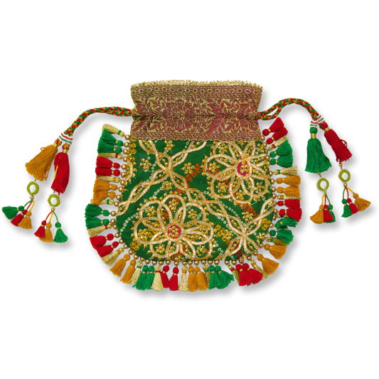 Drishti - Multicolour Banarasi Gotta work potli bag
