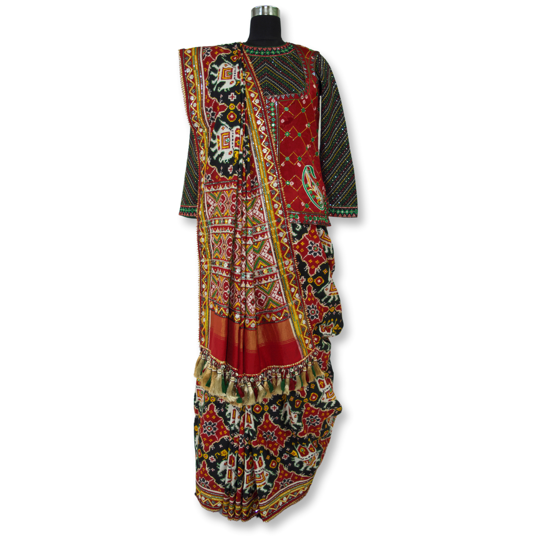 Saanjh - Patan Patola Aabhli Work Saree