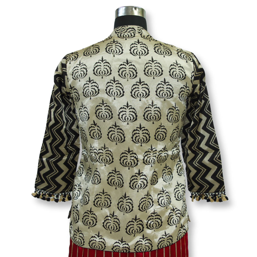Ishanvi - Ajarakh Silk Long Blouse