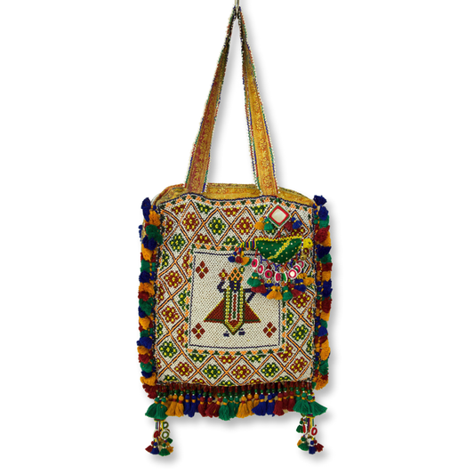 Lakshami - Antique moti work tote bag