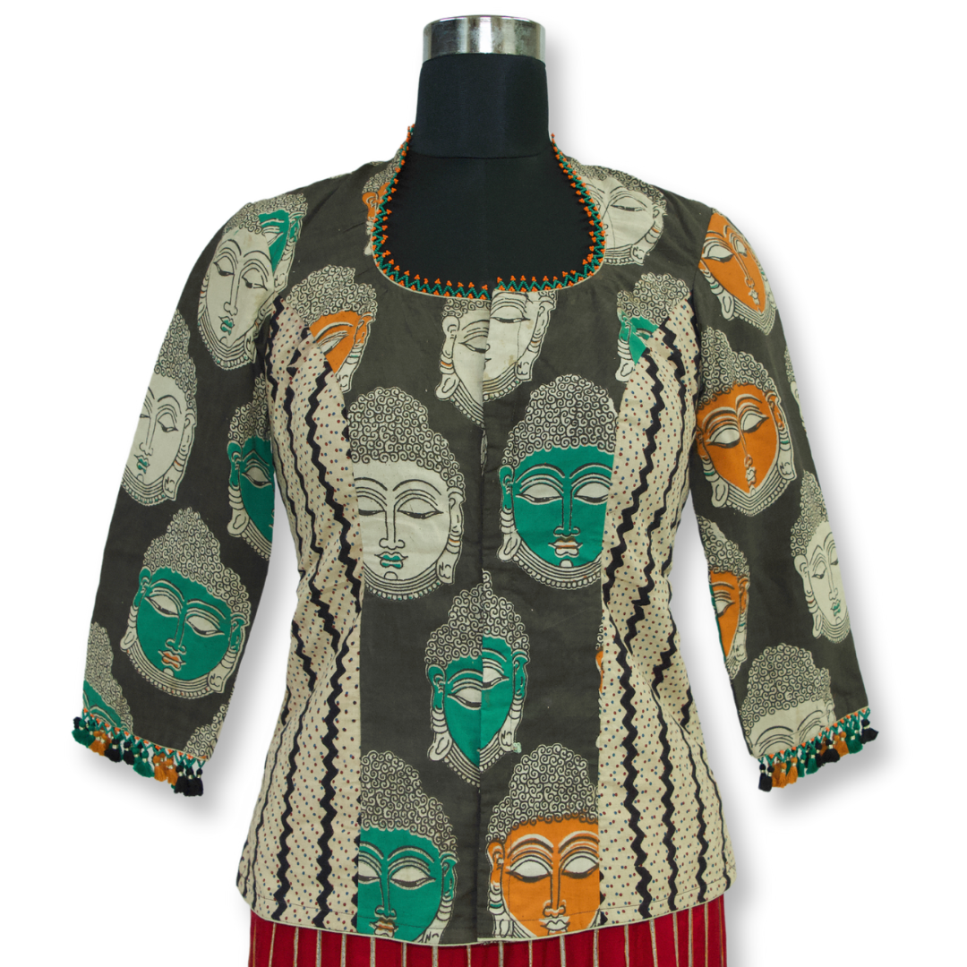 Jalpa - Ajarakh Cotton and Kalamkari Long Blouse