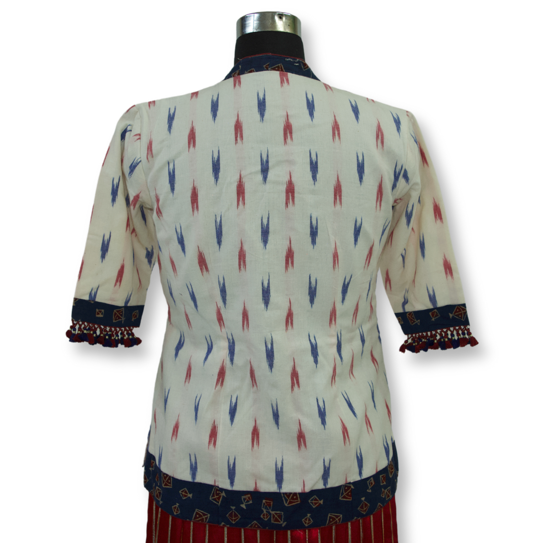 Kavya - Ikkat and Ajarakh Long Blouse