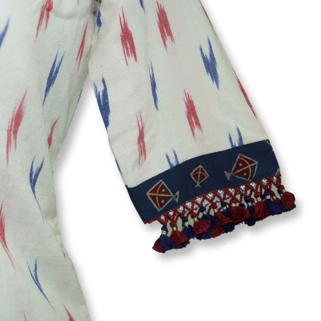 Kavya - Ikkat and Ajarakh Long Blouse