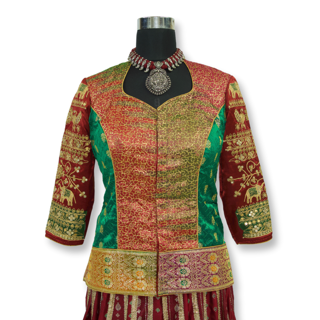 Krupa - Marodi work banarasi blouse