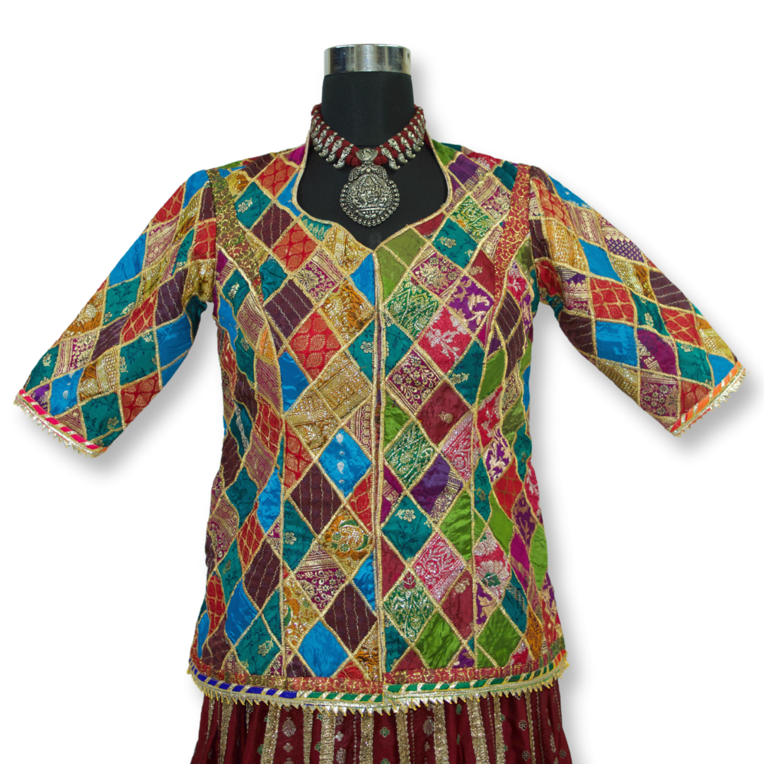 Gurmit - Multicoloured banarasi patchwork blouse