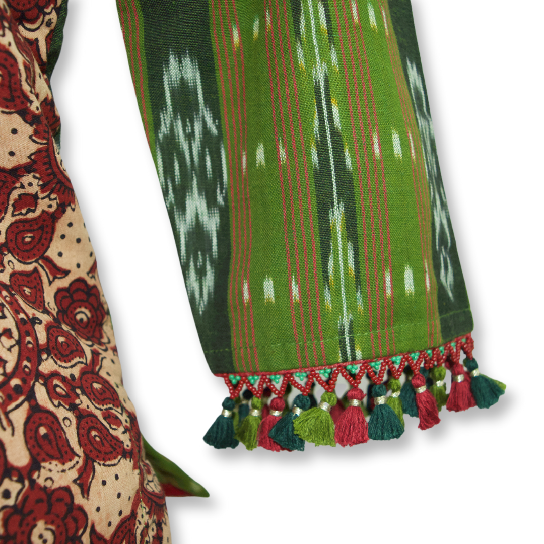 Leela - Ikkat and Ajarakh Long Blouse