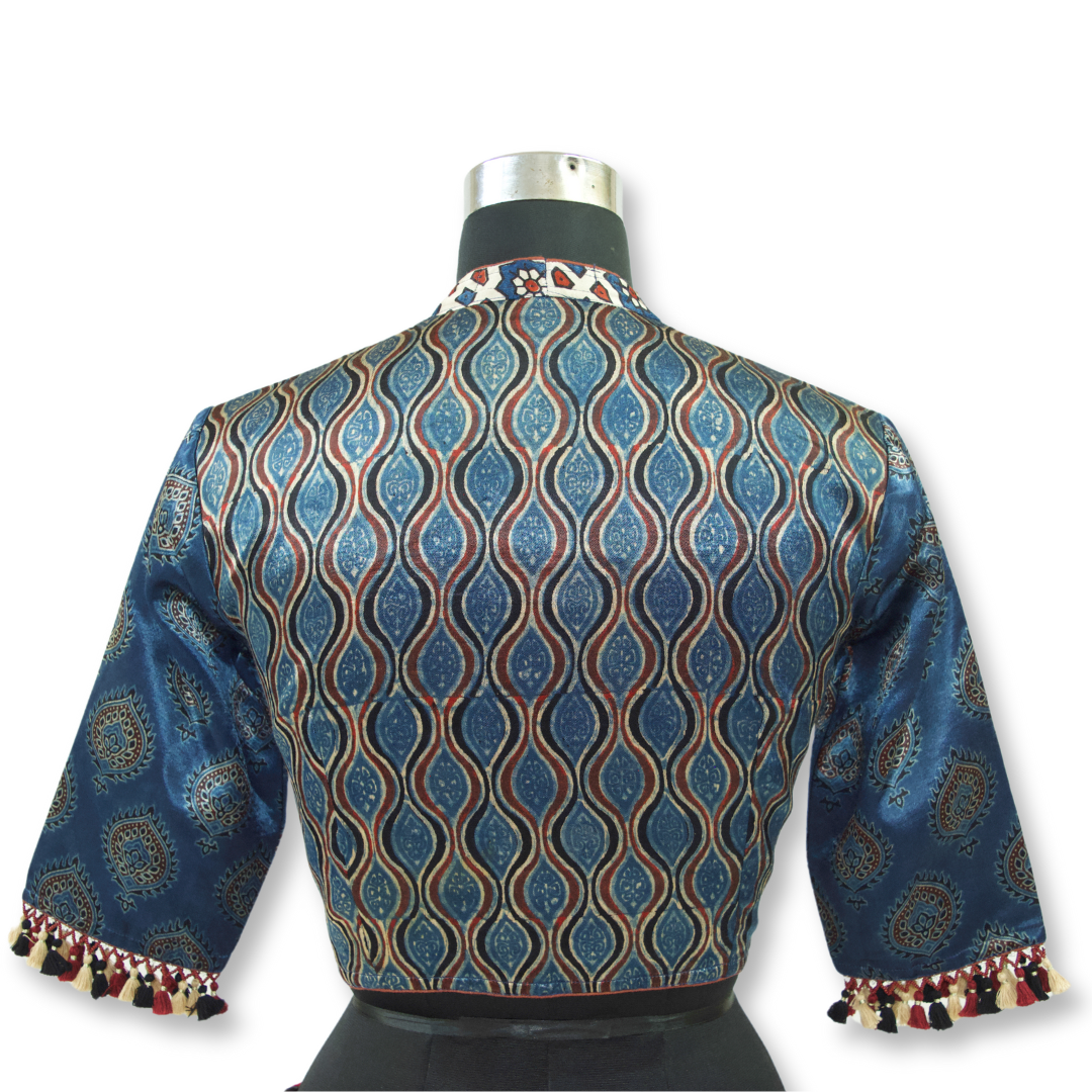 Vanshika - Ajarakh Silk Short Blouse