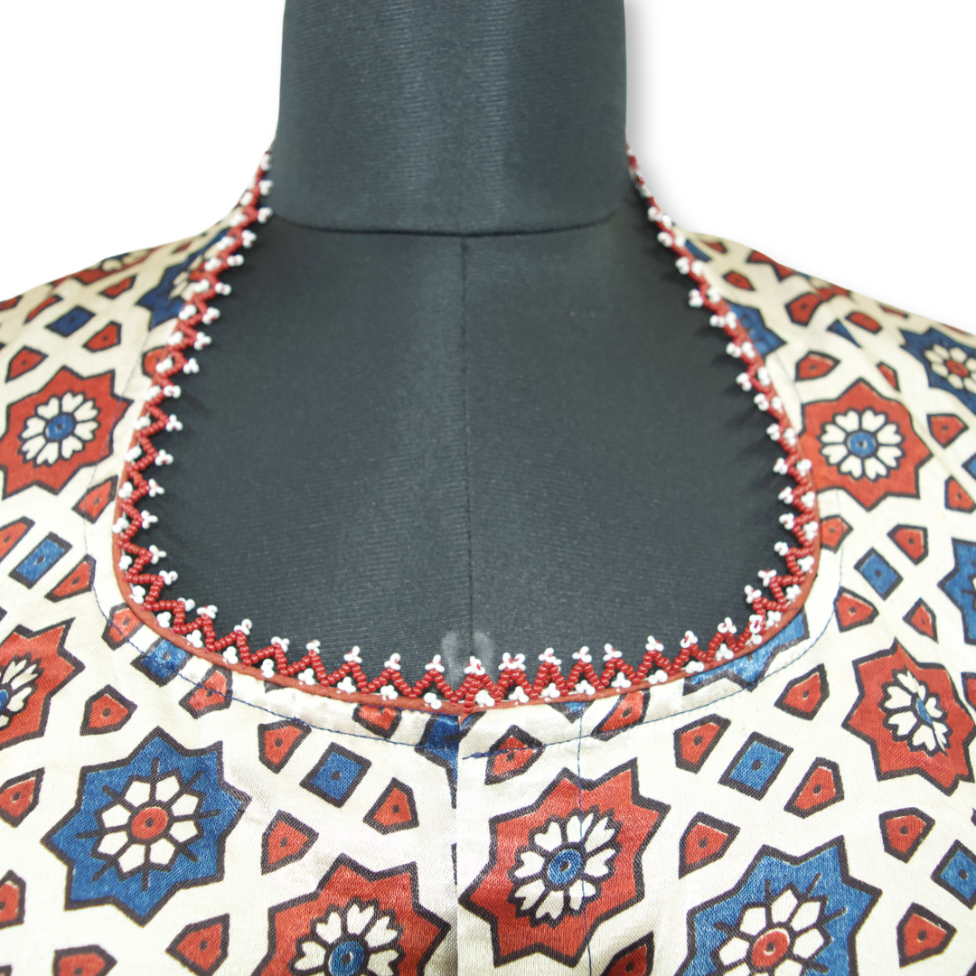 Vanshika - Ajarakh Silk Short Blouse