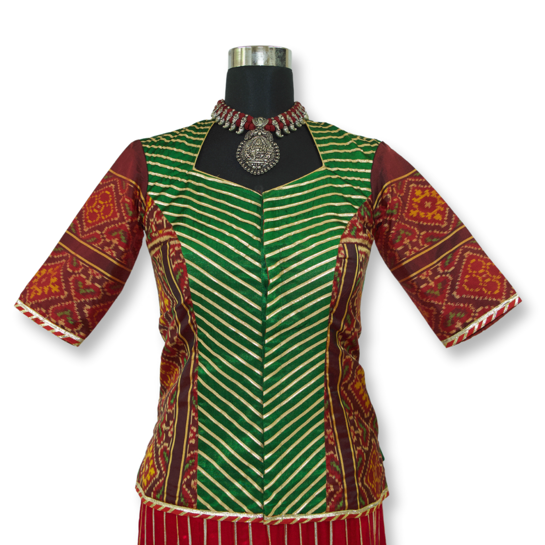 Aruna - Kutchi patola long blouse