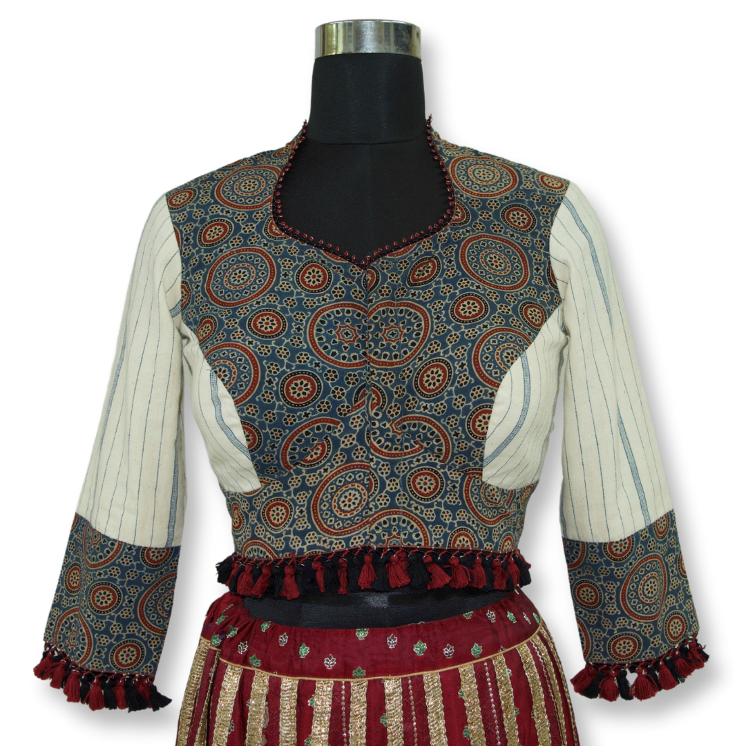 Jeeni - Ajarakh kala cotton blouse
