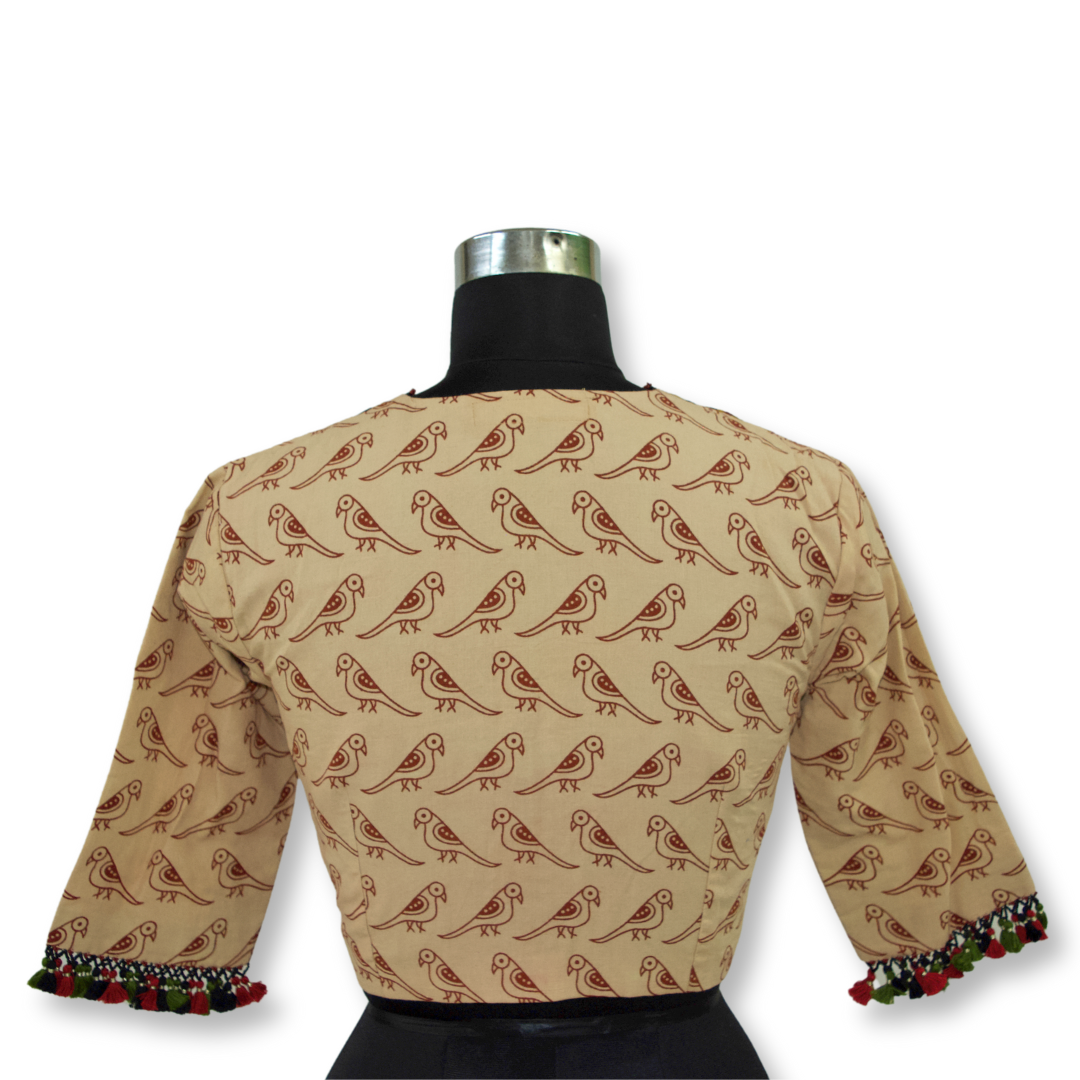 Zoha - Ikkat and Ajarakh Short Blouse
