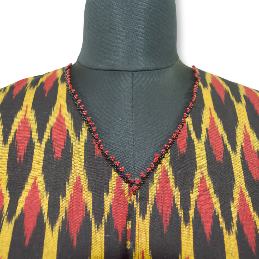 Zoha - Ikkat and Ajarakh Short Blouse