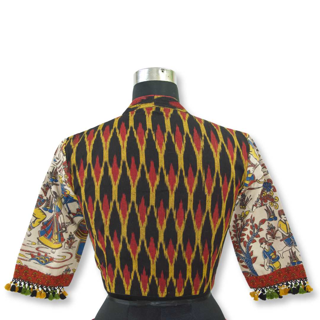 Zarna - Ikkat and Kalamkari Short Blouse