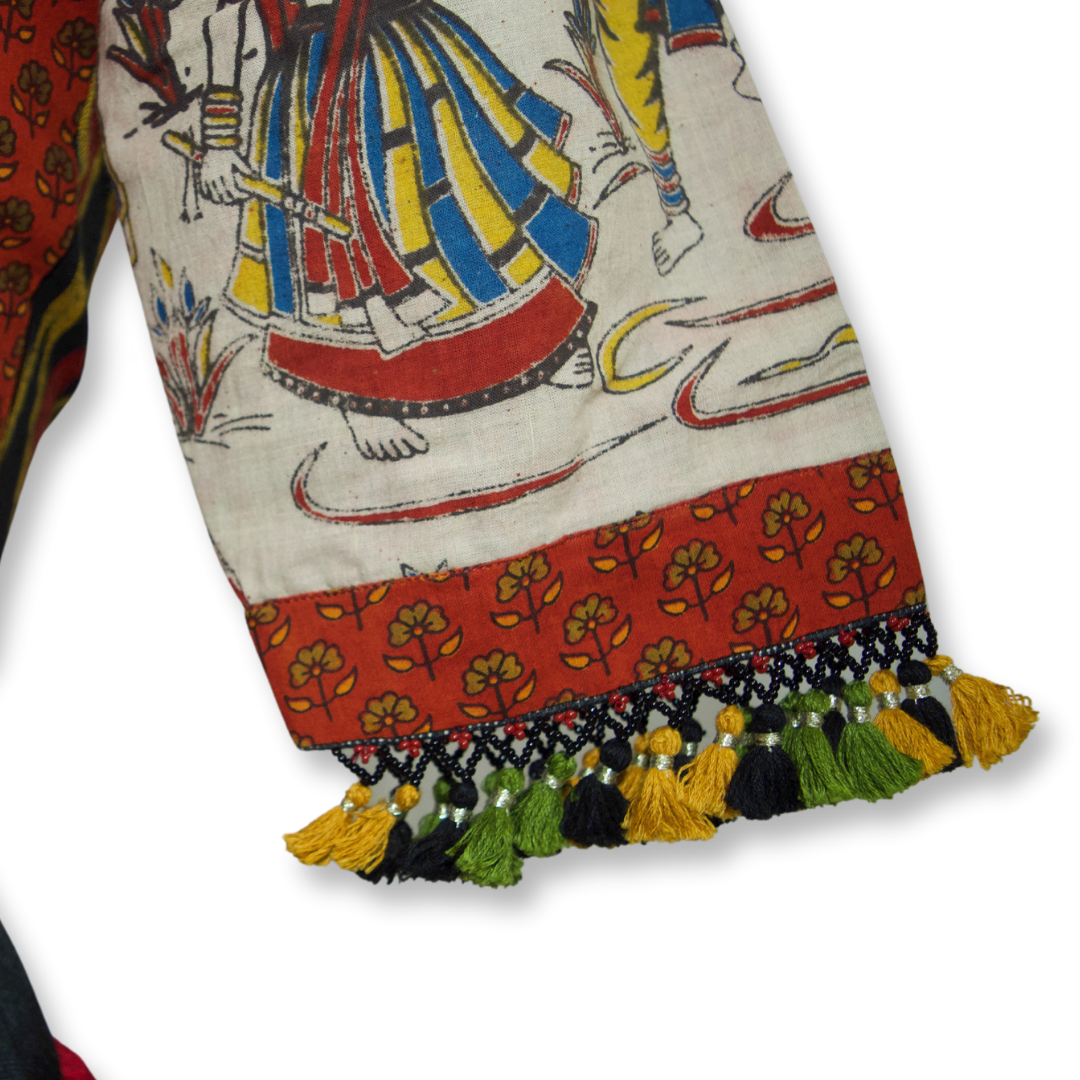Zarna - Ikkat and Kalamkari Short Blouse