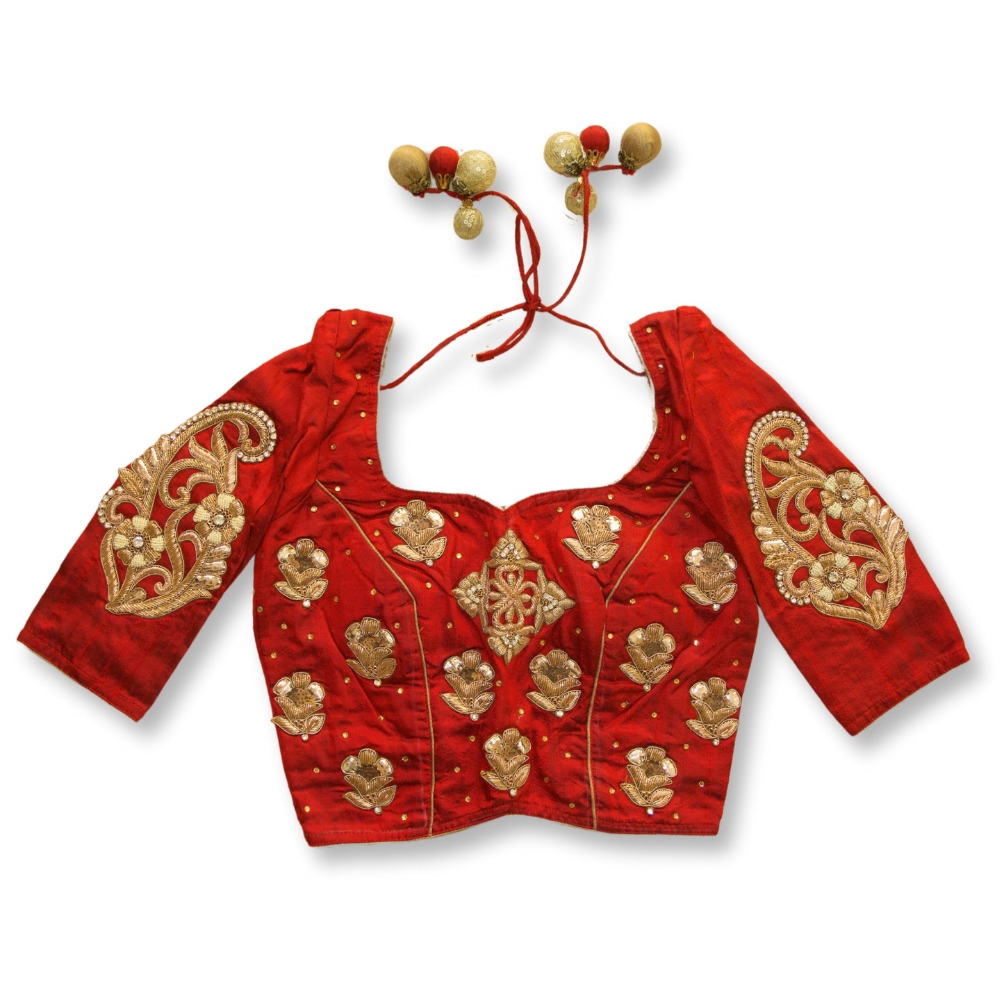 Veda - Raw silk zardosi blouse