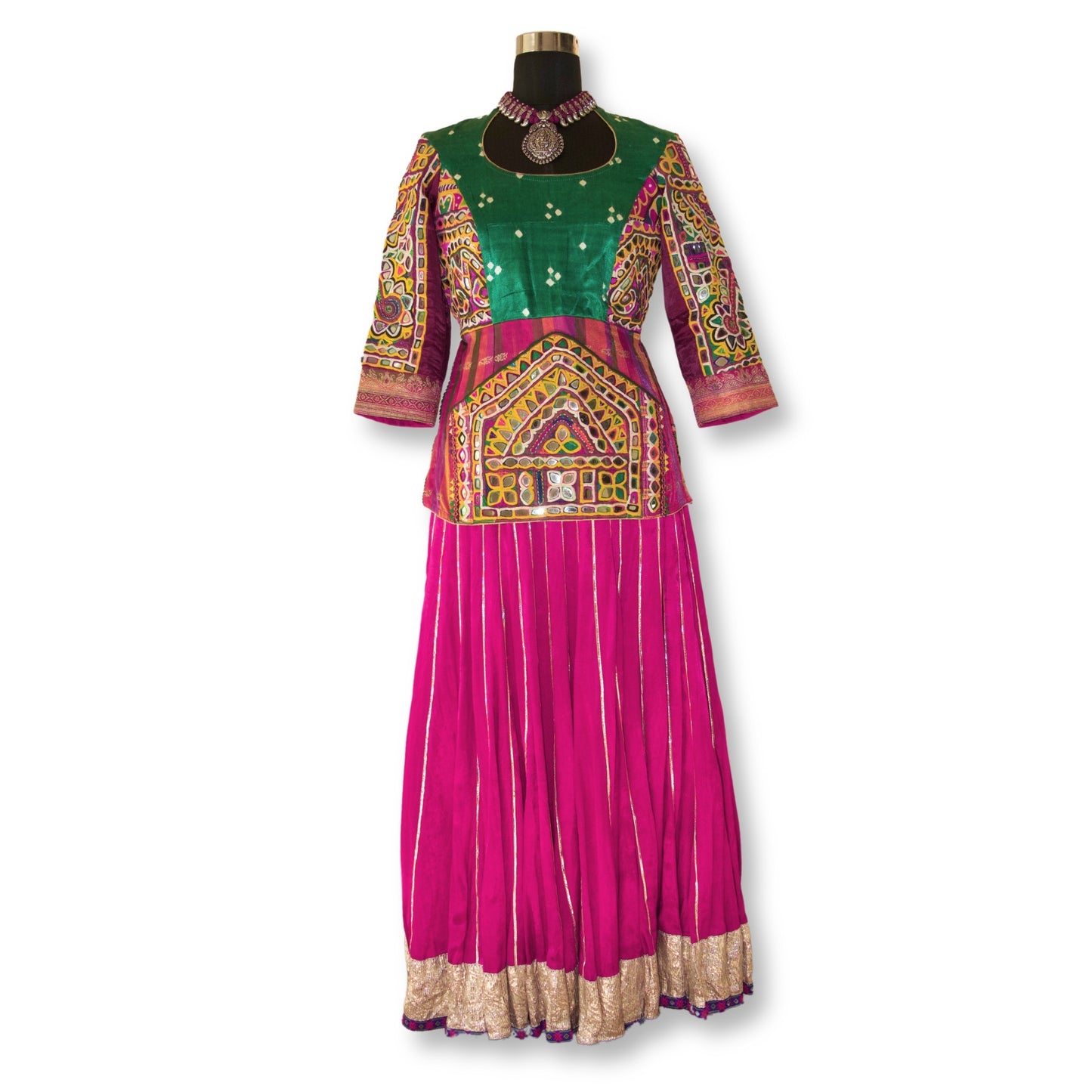 Mani - Mashru silk kutchi lehenga (Only lehenga available)