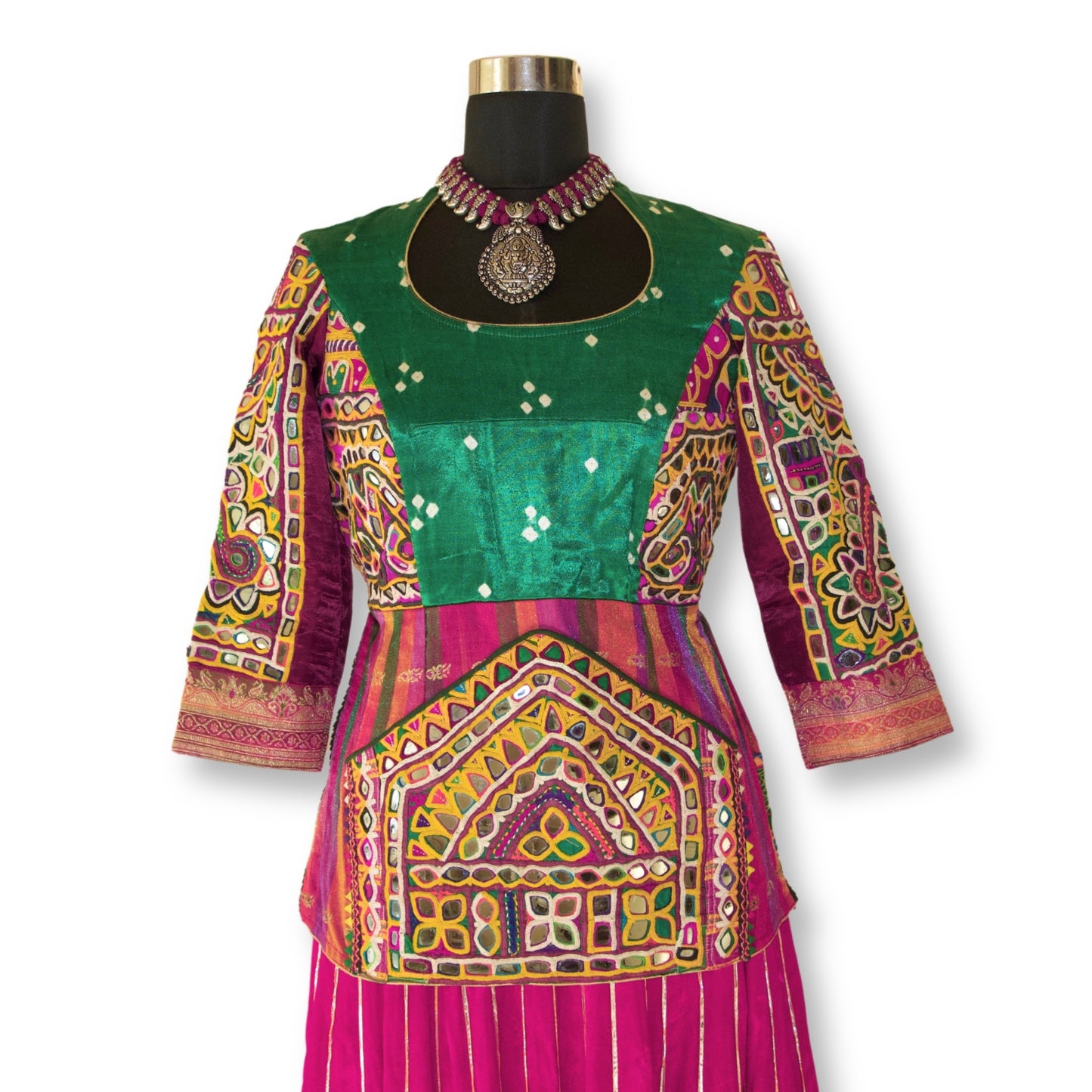 Mani - Mashru silk kutchi lehenga (Only lehenga available)