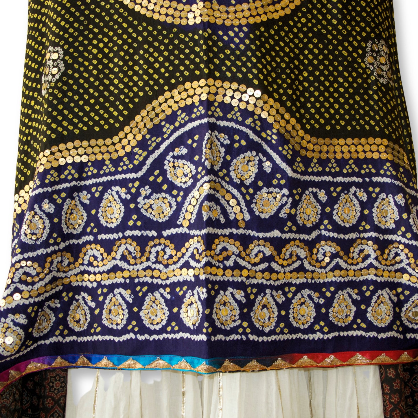 Minakshi - Bandhej metal sequence work dupatta