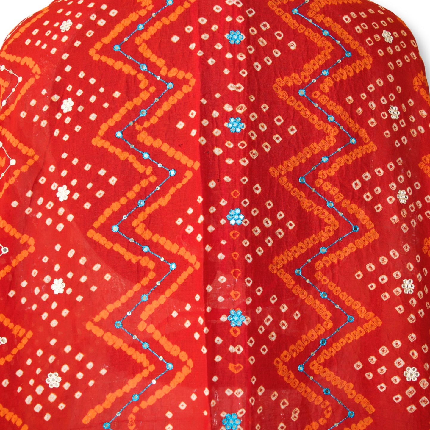 Hemali - Bandhej mirror work dupatta