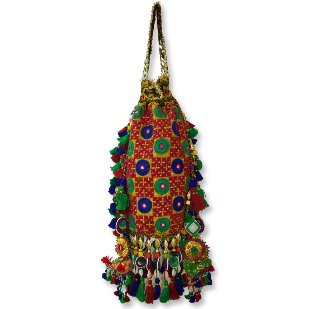 Pallavi - Banarasi with Kutchi work potli bag