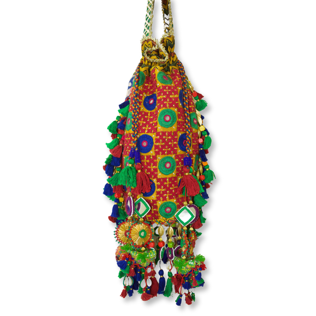Pallavi - Banarasi with Kutchi work potli bag