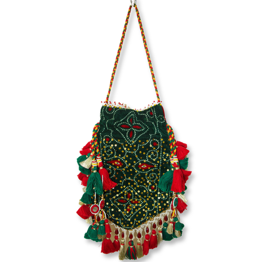 Chetna - Velvet sequence work potli bag