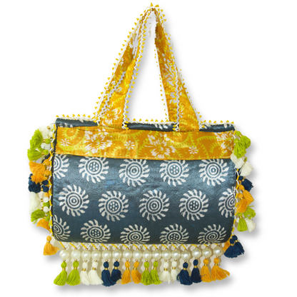 Tanti - Ajarakh silk hand bag