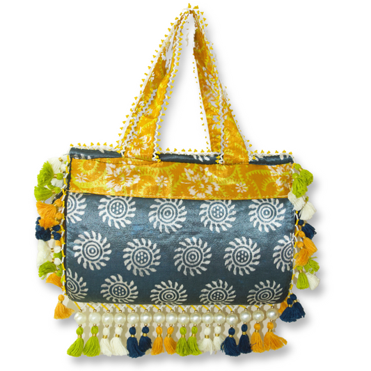 Tanti - Ajarakh silk hand bag