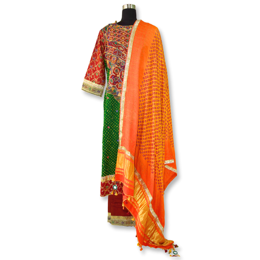 Prem - Bandhej Aabhli work with Banarasi Kurta Set