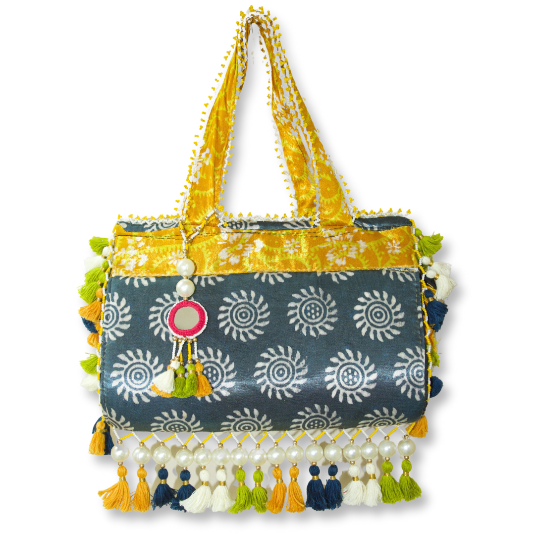 Tanti - Ajarakh silk hand bag