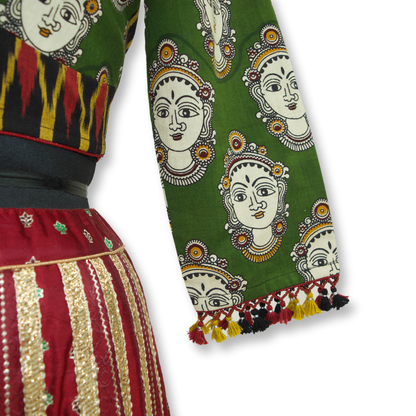 Reshma - Ikkat kalamkari blouse