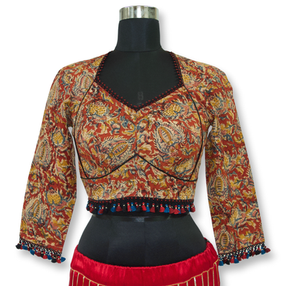 Tarjani - Kalamkari Cotton Short Blouse