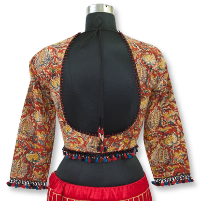 Tarjani - Kalamkari Cotton Short Blouse