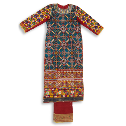 Rukmani - Patan Patola with Banarasi and Aabhli Work Kurta Set